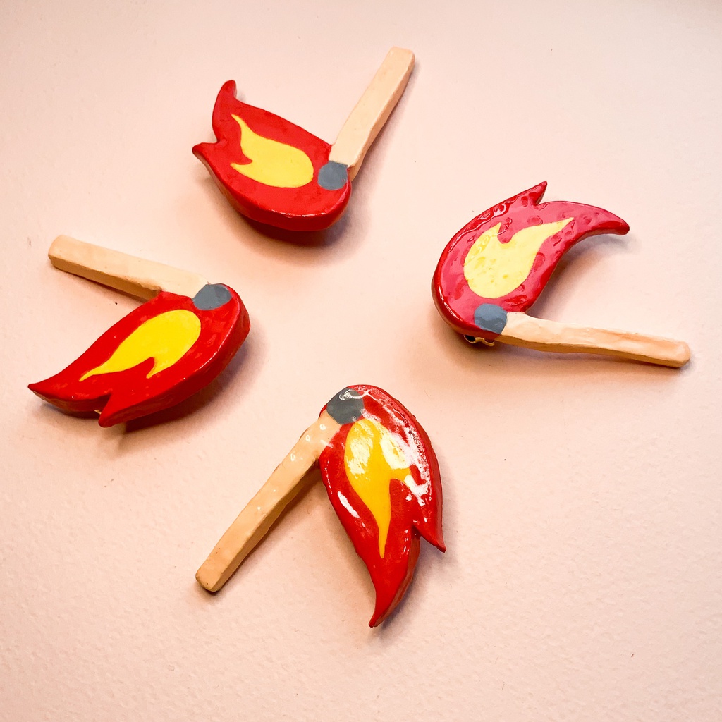 Matchstick Clay Pin