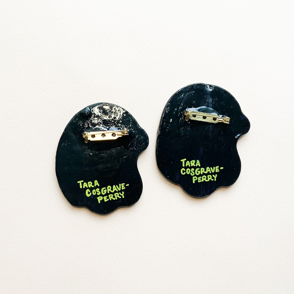 "Lady Face" Clay Pin