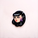 "Lady Face" Clay Pin