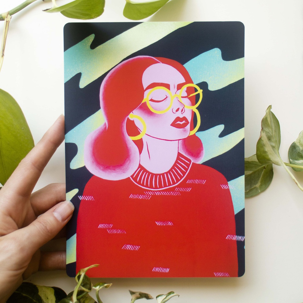 Glasses Girl A5 Print